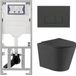 Geberit QeramiQ Toiletset - Diepspoel - Rimless - Inbouwreservoir - Softclose Toiletzitting - Antraciet Mat