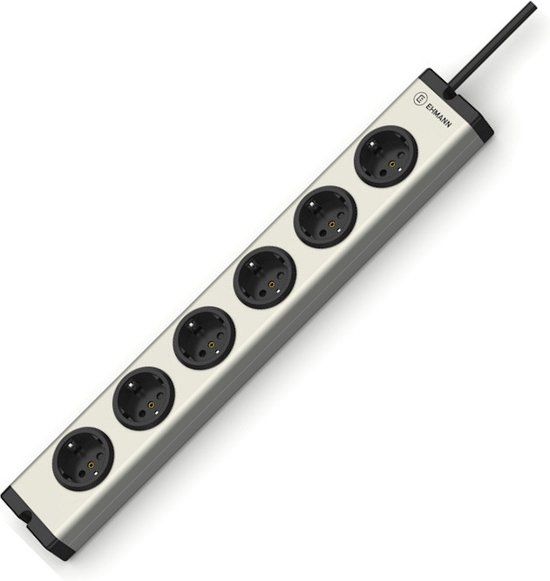 Ehmann 6-voudige stekkerdoos Aluminium - 6 stopcontacten