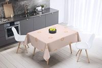 Bonamaison Tafelkleed, Anti-Mold, Sneldrogend, Waterdicht, 100% Polyester Tafellaken, Oranje, gebroken wit, 140 x 140 Cm