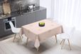 Bonamaison Tafelkleed, Anti-Mold, Sneldrogend, Waterdicht, 100% Polyester Tafellaken, Oranje, gebroken wit, 140 x 140 Cm