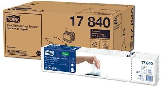 Tork Xpressnap Snack dispenserservet wit 21.6x21.6cm 9000 stuks