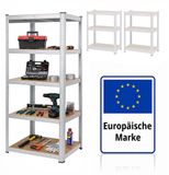 Merkloos Relaxdays Stellingkast - 200x90x60 cm - 875 kg - metaal - zilver