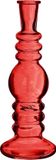 Merkloos Kaarsen kandelaar Florence - koraal rood glas - helder - D8,5 x H23 cm