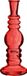 Merkloos Kaarsen kandelaar Florence - koraal rood glas - helder - D8,5 x H23 cm