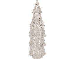Clayre & Eef Glazen potje Kerstbomen - Ø 7x24 cm - Transparant Glas - Voorraadpot met Deksel