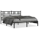vidaXL Bedframe met Hoofdbord Metaal Zwart 193x203 cm