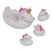 Out of the Blue Badeendjes - Eenhoorn - 4x stuks - wit - moeder met kindjes - badspeelgoed