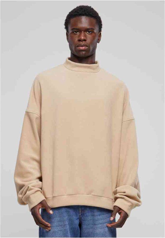 Urban Classics Men's Oversized Polar Fleece Crewneck Sweater - Beige - XXL