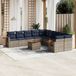 Maison Exclusive - Ensemble de jardin, composé de 11 pièces avec coussins, de couleur grise, en polyrotin
