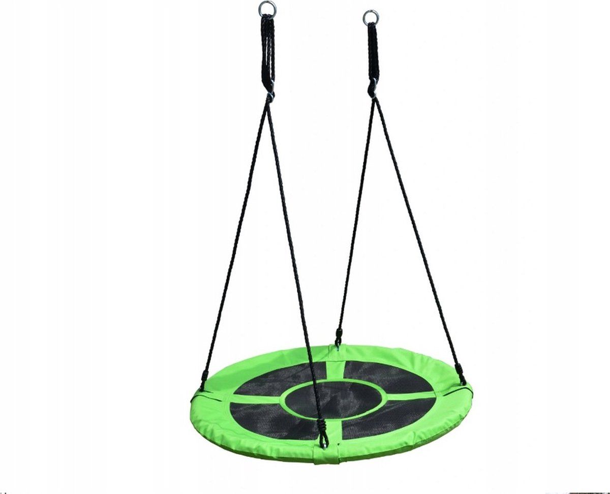 Malatec Nestschommel XXL Buitenspeelgoed Ø 120 CM Hammock - Slinger schommel- Nest Schommel 160 KG Belasting - Groen Zwart - Voor Kinderen en Volwassenen