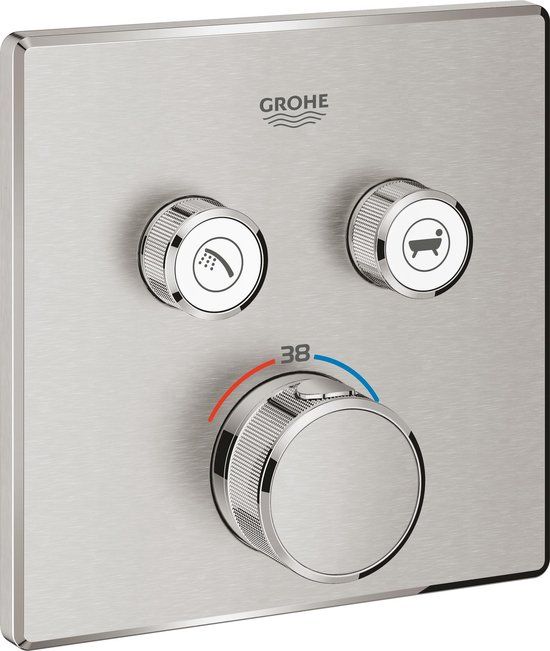 GROHE Grohtherm Smartcontrol Douche Opbouwdeel Vierkant 15,8x4,3x15,8 cm Supersteel