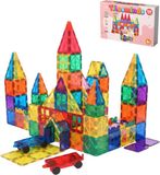 TilesMinds® Magnetic Tiles - 125 Pieces - Montessori Toy - Magnetic Blocks - Construction Toy - Ages 3-12