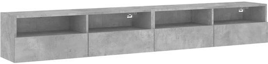 vidaXL Tv-wandmeubels 2 stuks 100x30x30 cm bewerkt hout betongrijs