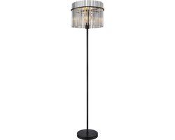Globo Gorley Vloerlamp - Zwart - Metaal - 38 cm - E27 - Met Dimfunctie