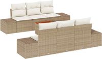 vidaXL - Banc de jardin - Ensemble - 7 - pièces - Beige - et - Crème - polyrotin