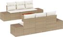vidaXL - Banc de jardin - Ensemble - 7 - pièces - Beige - et - Crème - polyrotin