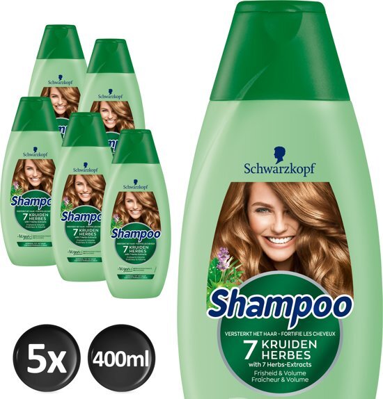 Schwarzkopf Shampoo 7 Kruiden 400 ml - 5 stuks - Voordeelverpakking