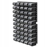 KADAX Werkplaatswandrek 58 x 78 cm, Zwart, 50-delig