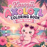 Kawaii Axolotl Coloring Book for Teens