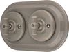 SET PR1 Interrupteur encastrable, porcelaine, rétro, interrupteur rotatif, 2 pôles, tout-en-un, grisbeige