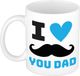 Bellatio Decorations Cadeau koffie/thee mok voor papa - wit/blauw - liefde - keramiek - Vaderdag
