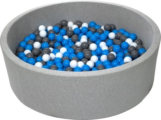 Viking Choice Ballenbak - stevige ballenbad - 125 cm - 600 ballen Ø 7 cm - wit, blauw, grijs.