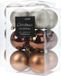 Christmas Decoration Koopman International 24x stuks kerstballen mix herfstkleuren glans/mat/glitter kunststof diameter 6 cm - Kerstboom versiering