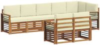 vidaXL - Bank loungeset - 8 zitplekken - Natuurlijk en crème - Polyester