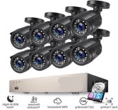 Merkloos Corvance B.V. Beveiligingscamerasysteem - CCTV Camerasysteem - 265+ 5MP Lite DVR - 8-Kanaals - Openlucht- IP66 Waterdichte - Bewakingscamera - Beveiligingscamera - 1080p Camera – Nachtzicht – Complete Video Surveillance Kit - 1TB Harde Schijf - 8 Stuks - Zwart