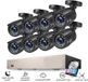Merkloos Corvance B.V. Beveiligingscamerasysteem - CCTV Camerasysteem - 265+ 5MP Lite DVR - 8-Kanaals - Openlucht- IP66 Waterdichte - Bewakingscamera - Beveiligingscamera - 1080p Camera – Nachtzicht – Complete Video Surveillance Kit - 1TB Harde Schijf - 8 Stuks - Zwart