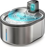 Merkloos / Sans marque Holland Connections Waterfontein 4 liter drinkfontein voor katten - draadloos roestvrij staal - met bewegingsmelder - met accu 3000 mAh
