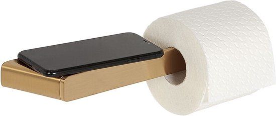 Geesa Shift Toiletrolhouder zonder klep met planchet Goud geborsteld 919924-07