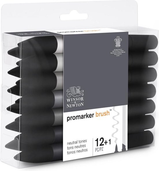 Winsor & Newton promarker brush™ Neutral tones 12+1 set