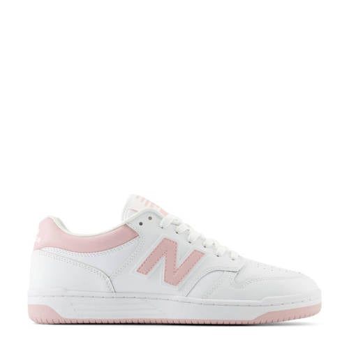 New Balance BB480 Leather Sneakers - White/Light Pink