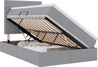 vidaXL Opbergbed met matras, lichtgrijs, 120 x 200 cm, stof