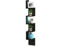 Furinno Rossi 5-laags zwevende radiale hoekwandplank, espresso