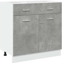 vidaXL Lyon commode béton gris 80 x 46 x 81,5 cm bois traité