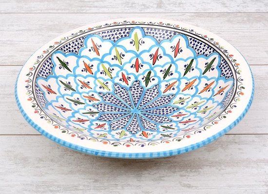 Dishes & Deco Salade schaal Turquoise blue fine Ø 35 cm