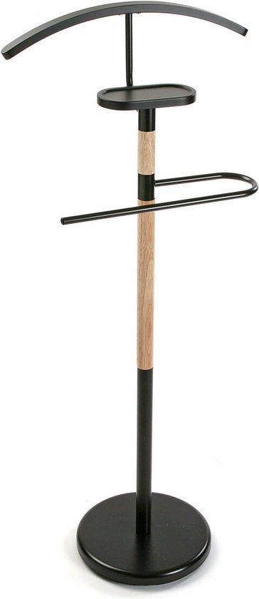 Versa - Kledingstandaard - 112 x 28,8 x 46 cm - Zwart/Hout