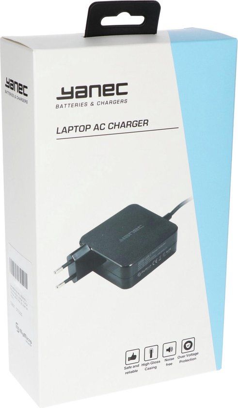 Yanec USB-C Oplader 65W Zwart - Laptop Adapter