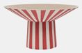 OYOY Toppu Centre de table Grès Beige, Rouge Support de service rond 30cm peint à la main