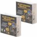 Merkloos LED draadverlichting - 2x - zilver - 2 meter - warm wit - op batterijen - met timer