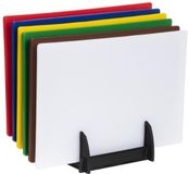 Hygiplas LDPE Snijplanken Set Met Rek 450x300x10mm (Set Van 6)