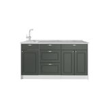 Vicco Bloc cuisine "Fame-Line", Vert Or Campagne/Blanc 150 cm