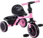 Vevor Driewieler voor Kinderen van 2 Tot 5 Jaar, Loopfiets Met Verstelbare Zitting, Opbergmand en Frame van Koolstofstaal, Opvouwbare Kinderdriewieler Met Handvatten, Cadeau voor Jongens en Meisjes