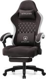 GTPLAYER - Gamingstoel Ergonomisch - Met Veerzitkussen en Voetensteun - Bruin