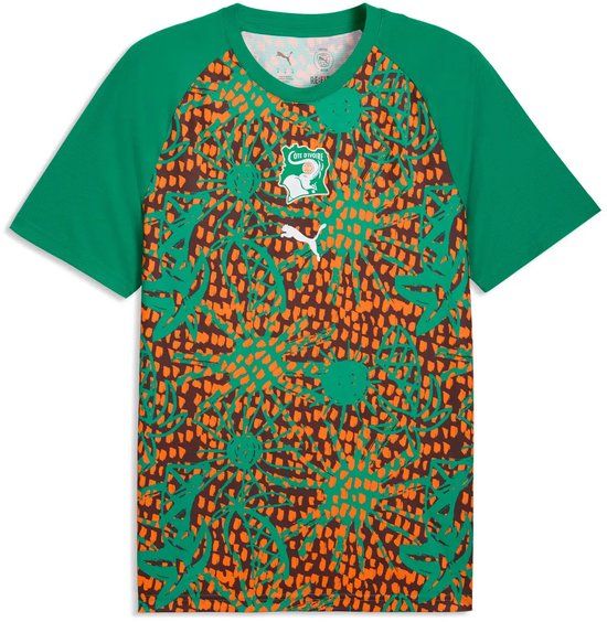 PUMA Maillot Prematch Ivoorkust Coupe du monde 2026 Heren Groen/Bruin Maat S