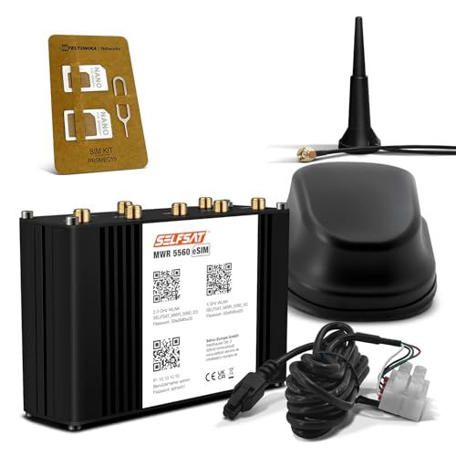 SELFSAT MWR 5560 eSIM 5G Cat 20 WLAN-router tot 3,4 Gbps incl. SELFSAT 5G antenne zwart