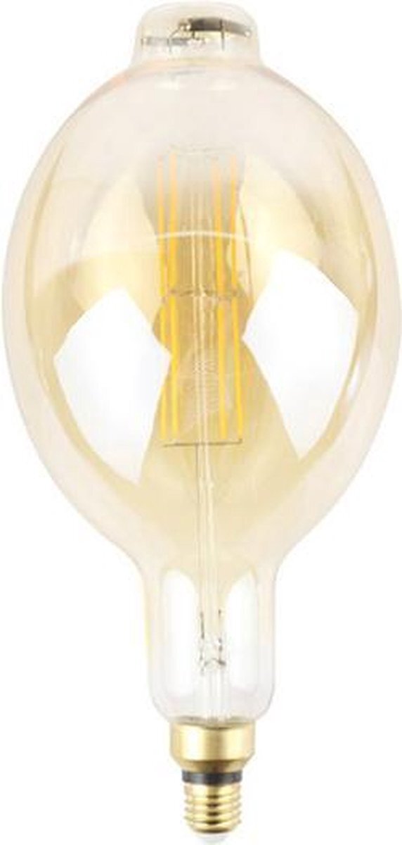 Groenovatie LED Lamp - E27 Fitting - LED Filament BT180 - Goud - Globelamp - 12W - Warm Wit - Dimbaar