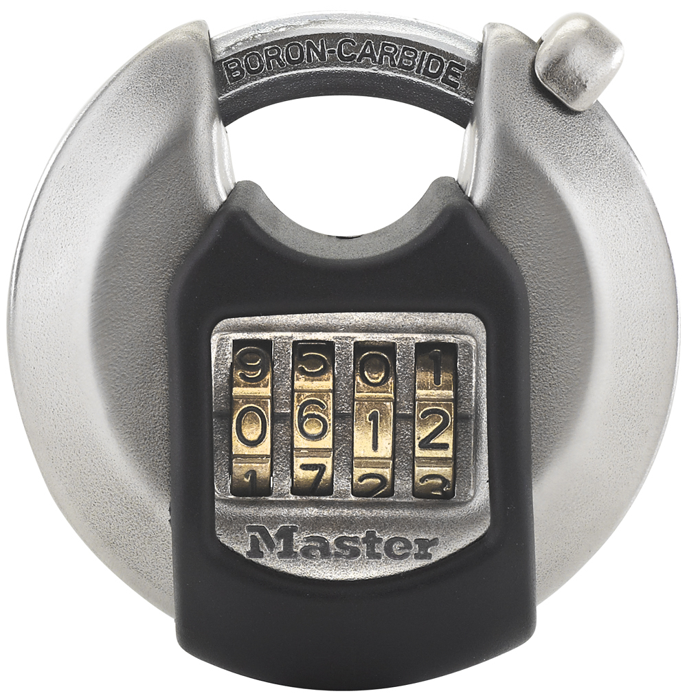 MASTER LOCK 70 mm breed Excell-hangslot van zink met schijf en versterkte beugel; vrije combinatiekeuze